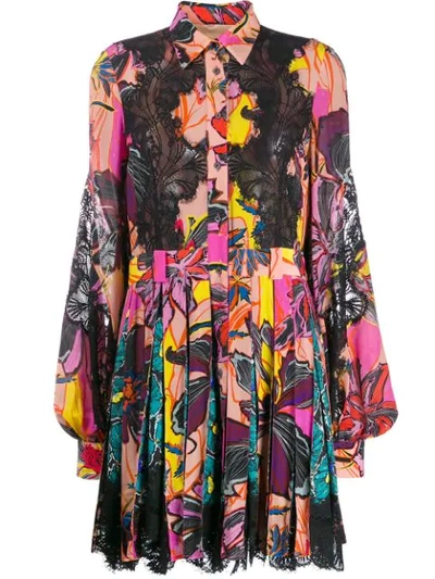 Shop Antonio Berardi Floral-print Shirt Dress In Black