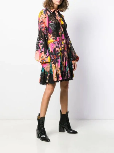 Shop Antonio Berardi Floral-print Shirt Dress In Black