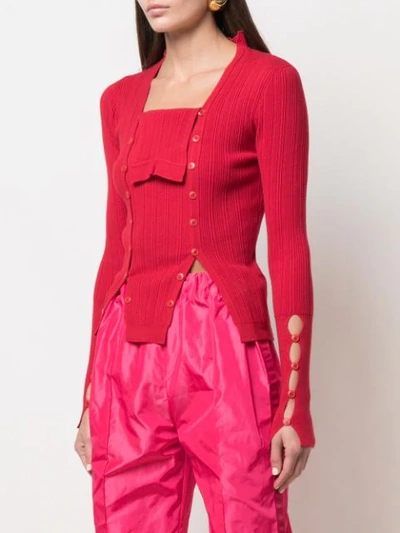 Shop Jacquemus La Maille Azur Knitted Top In Red