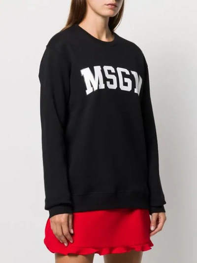 Shop Msgm Logo Print Sweatshirt In Black