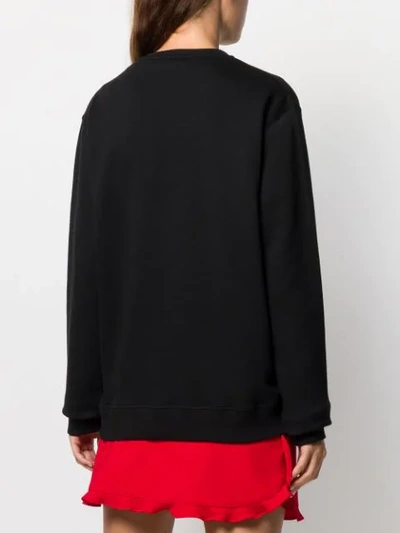 Shop Msgm Logo Print Sweatshirt In Black