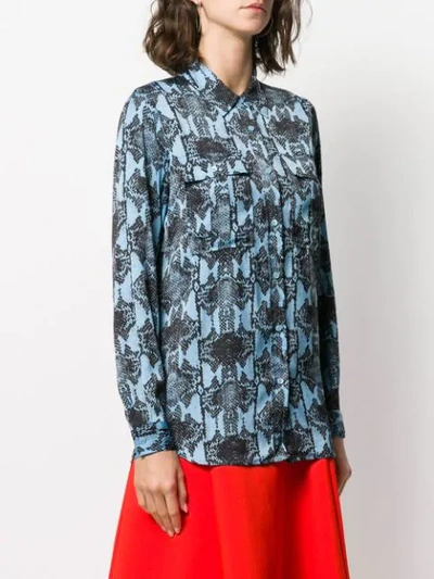 Shop Essentiel Antwerp Snake Print Shirt In Black