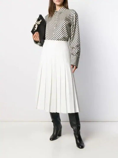 Joseph Doy Diagonal Striped Silk Button-down Shirt In Black