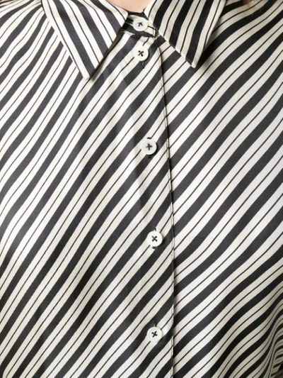 Joseph Doy Diagonal Striped Silk Button-down Shirt In Black