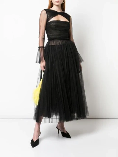Shop Khaite Jean Flared Dress In Black