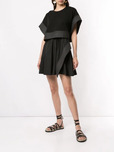 Shop 3.1 Phillip Lim / フィリップ リム Poplin Crop Top Overlay Dress In Black