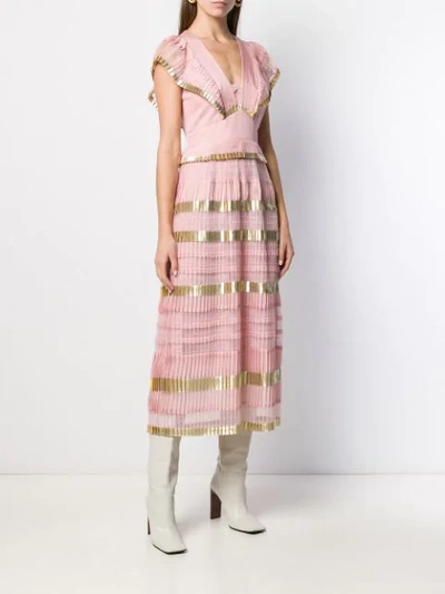 Shop Temperley London Phantom Pleated Dress In Pink