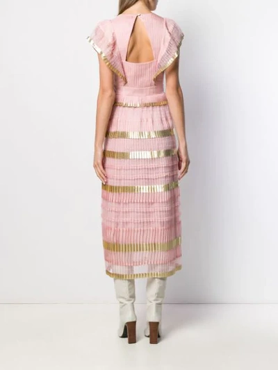 Shop Temperley London Phantom Pleated Dress In Pink