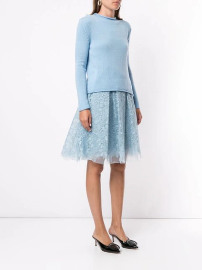 Shop Ermanno Scervino Half Knit Dress In Blue