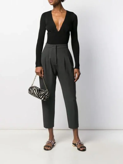 Shop Pinko High-waist Tailored Trousers In Grey