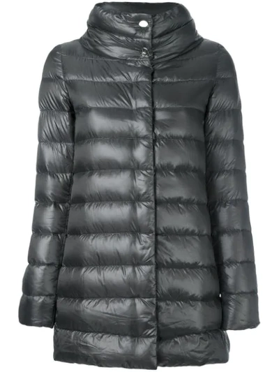 Shop Herno Stand Collar Padded Jacket In Grey