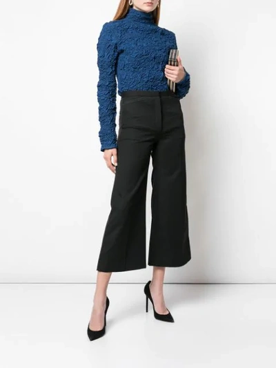 Shop Lemaire Crinkled Turtleneck Top In Blue