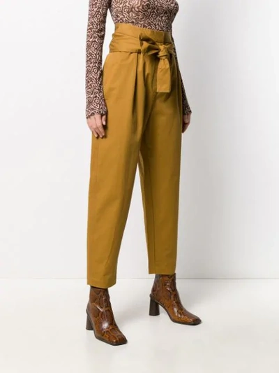 Shop Zimmermann Espionage Obi Drill Tapered Trousers In Yellow