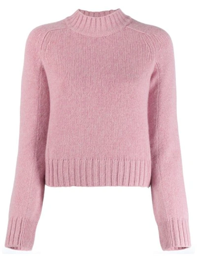 Shop Vince Ribbed Trim Jumper In 691 Chp Pink