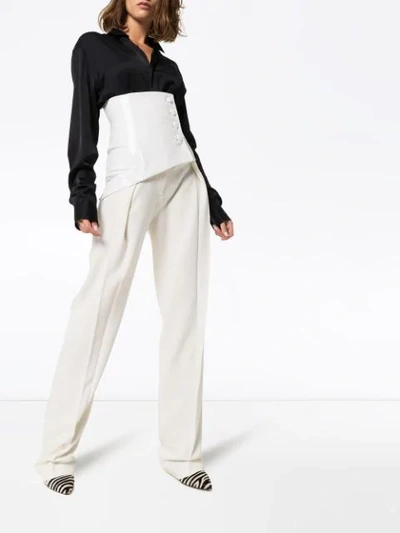 Shop Aleksandre Akhalkatsishvili High Waist Corset Trousers In White