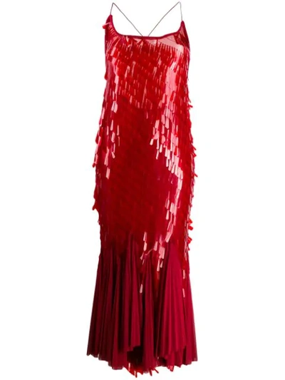 Shop Atu Body Couture Fish-tail Midi Dress In Red