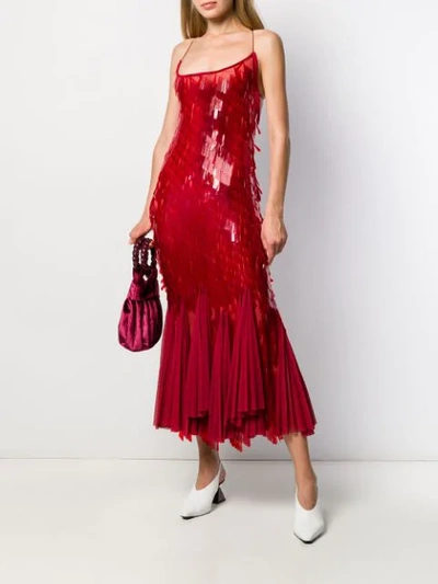 Shop Atu Body Couture Fish-tail Midi Dress In Red