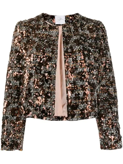 Shop So Allure Sequined Cropped Jacket In Black