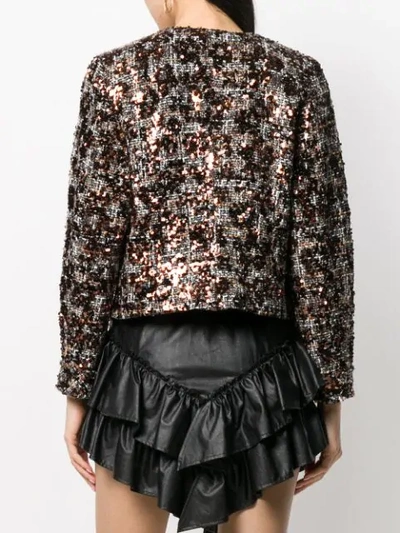Shop So Allure Sequined Cropped Jacket In Black