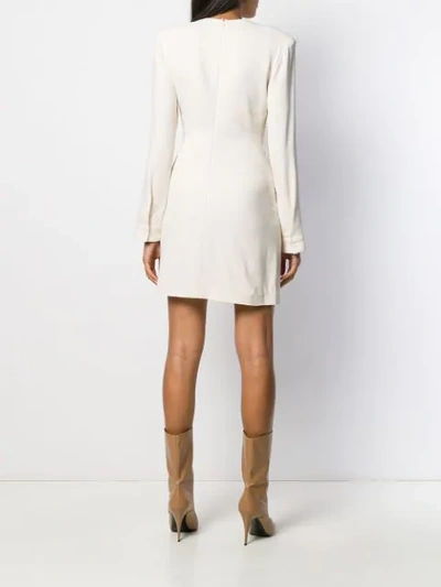 Shop Stella Mccartney Gathered-panel Fitted Mini-dress In White