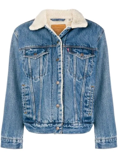 LEVI'S 绒毛翻领牛仔夹克 - 蓝色