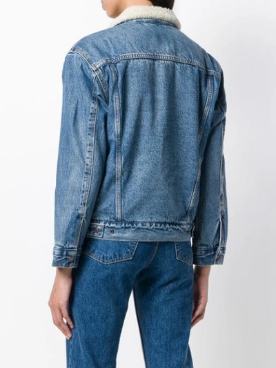 LEVI'S 绒毛翻领牛仔夹克 - 蓝色