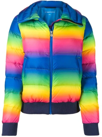 Shop Perfect Moment Super Star Rainbow-print Jacket In Blue