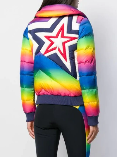 Shop Perfect Moment Super Star Rainbow-print Jacket In Blue