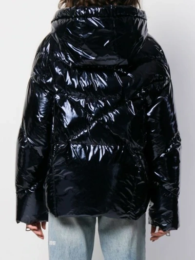 Shop Khrisjoy Laminated Oversized Puffer Jacket In Black