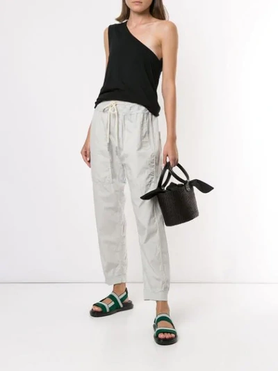 Shop Bassike Utility Cotton Jersey Pant In Grey