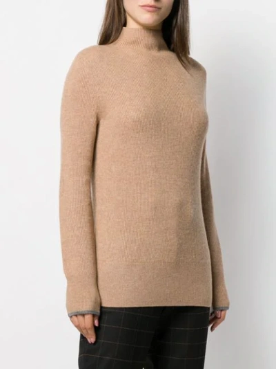 Shop Calvin Klein Ribbed Knit Sweater In Neutrals