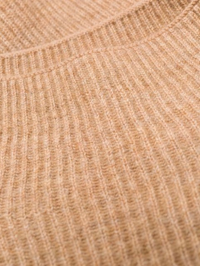 Shop Calvin Klein Ribbed Knit Sweater In Neutrals