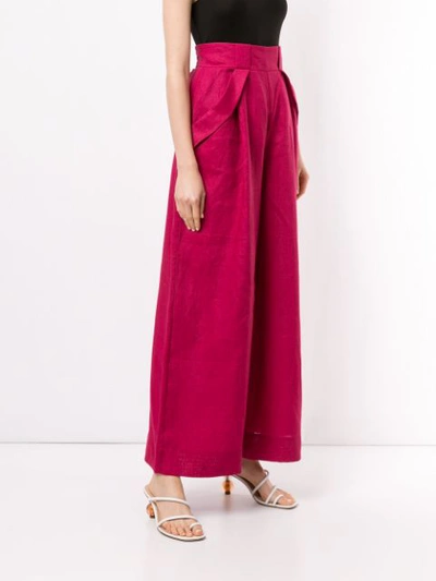 Shop Aje Cove Wide Leg Trousers In Red