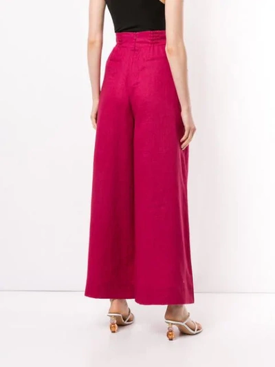 Shop Aje Cove Wide Leg Trousers In Red