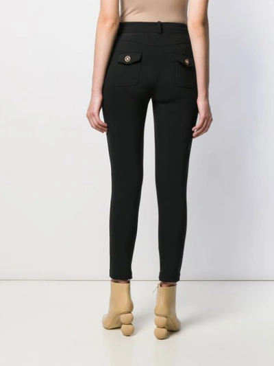 Shop Elisabetta Franchi High-rise Skinny Trousers In Black