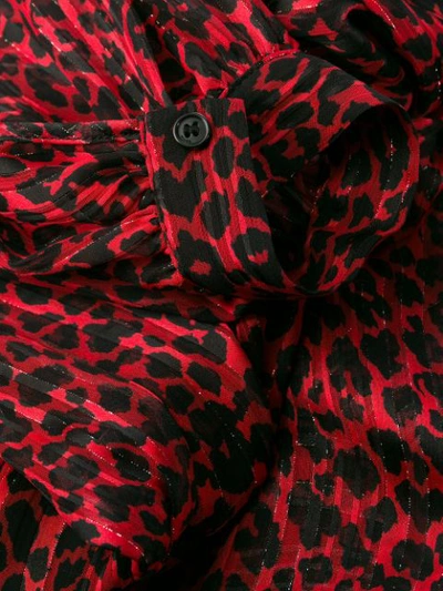Shop Pinko Leopard Print Plissé Dress In Red