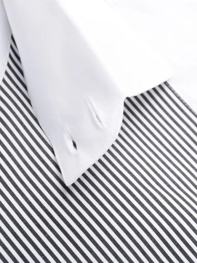 Shop Dolce & Gabbana Striped Bib Long Sleeve Shirt In White