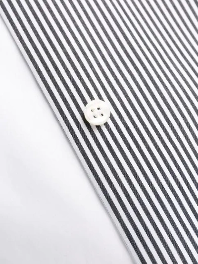 Shop Dolce & Gabbana Striped Bib Long Sleeve Shirt In White