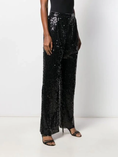 Shop In The Mood For Love Sequin Wide Leg Trousers In Black