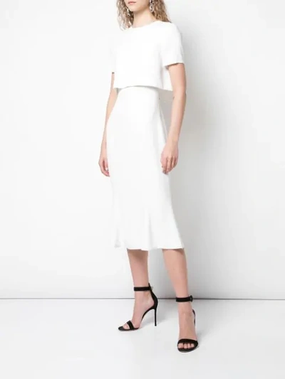 Shop Jason Wu Collection Fitted Layered Dress In White