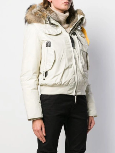 Shop Parajumpers Short Hooded Padded Jacket In 770 Chalk
