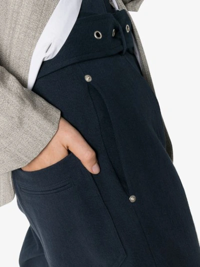 Shop Low Classic Belted High-rise Trousers In Blue