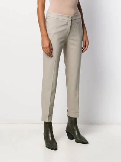 CROPPED SLIM-FIT TROUSERS
