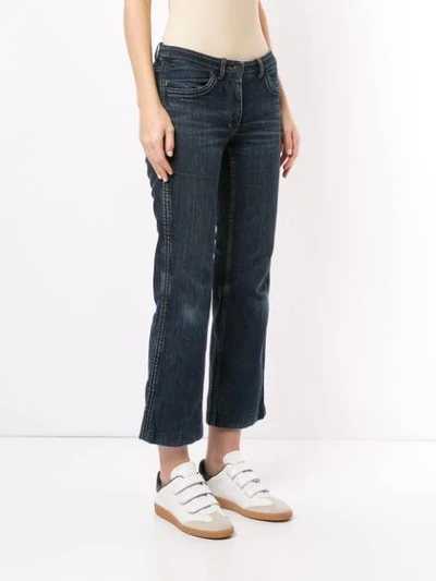 Pre-owned Celine Cropped Straight-fit Jeans In Blue