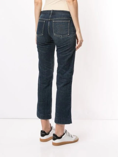 Pre-owned Celine Cropped Straight-fit Jeans In Blue