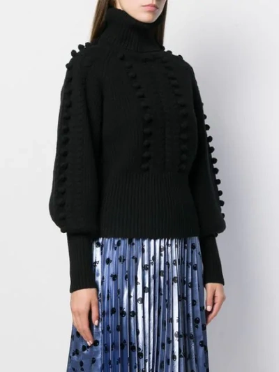 Shop Temperley London Chrissie Bobble Knit Sweater In Black