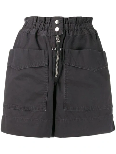 Shop Isabel Marant Étoile High Rise Cargo Shorts In Black