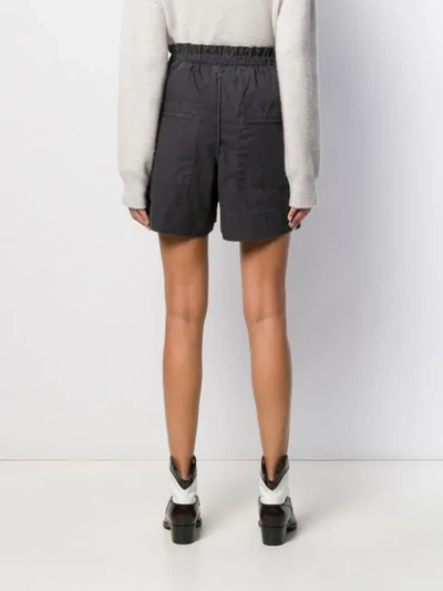 Shop Isabel Marant Étoile High Rise Cargo Shorts In Black