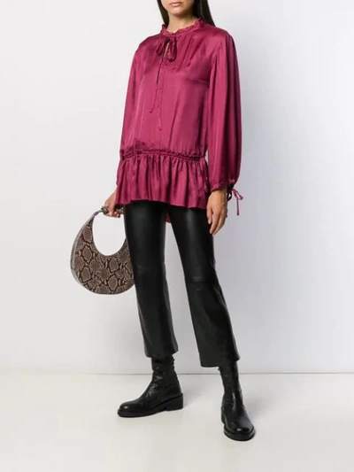 Shop Ann Demeulemeester Ruffle Trim Blouse In Pink