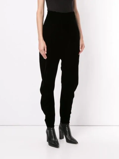 Shop Giorgio Armani Taillenhose Aus Samt In Black